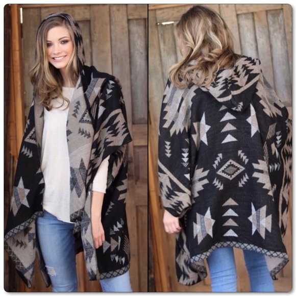 Angie Jackets & Blazers - <LAST>Soft Boho Tribal Hooded Jacket by Angie